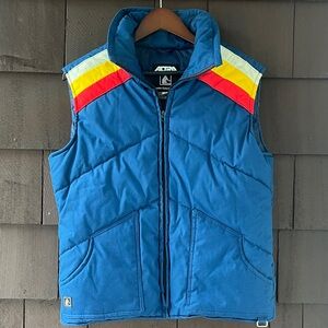 Altra - Vintage Puffer Vest                   Blue, Red, Yellow Accents